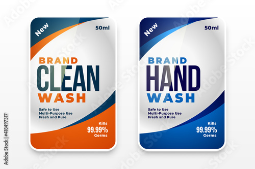detergent cleaner and hand wash liquid labels template