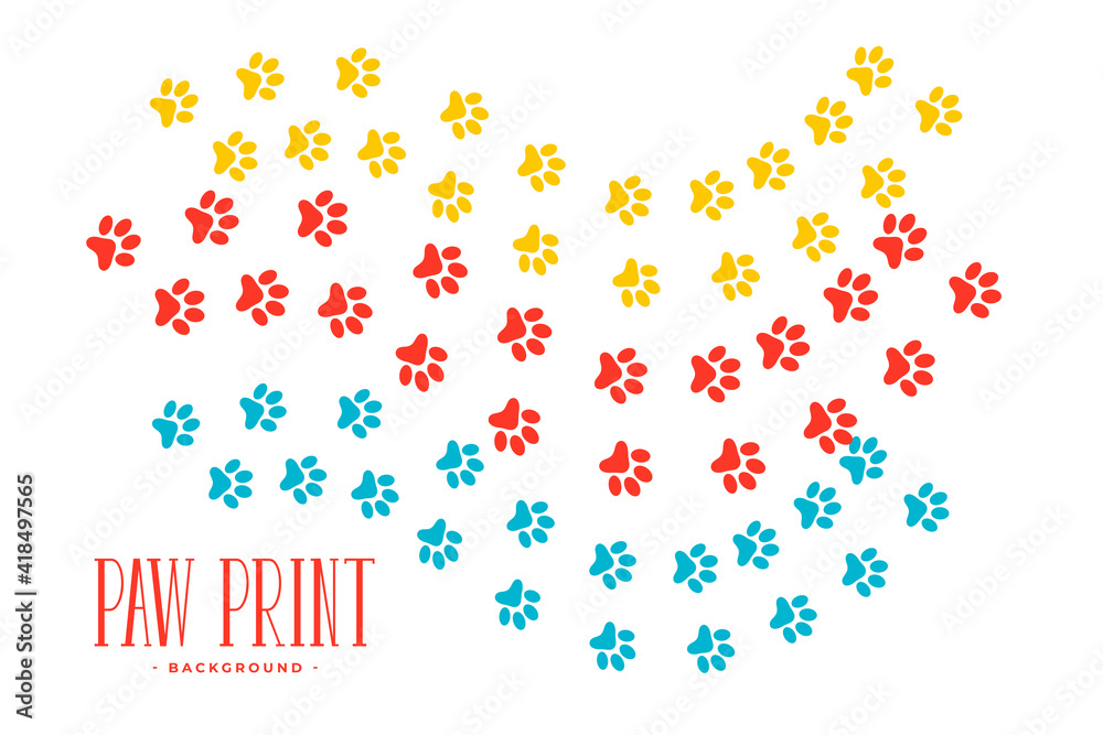 dog or cat paw prints trail design