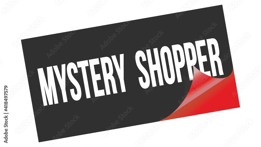 MYSTERY SHOPPER text on black red sticker stamp. MYSTERY SHOPPER text on black red sticker stamp.