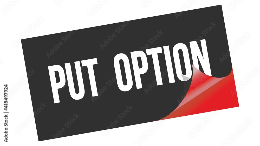 PUT OPTION text on black red sticker stamp. PUT OPTION text on black red sticker stamp.