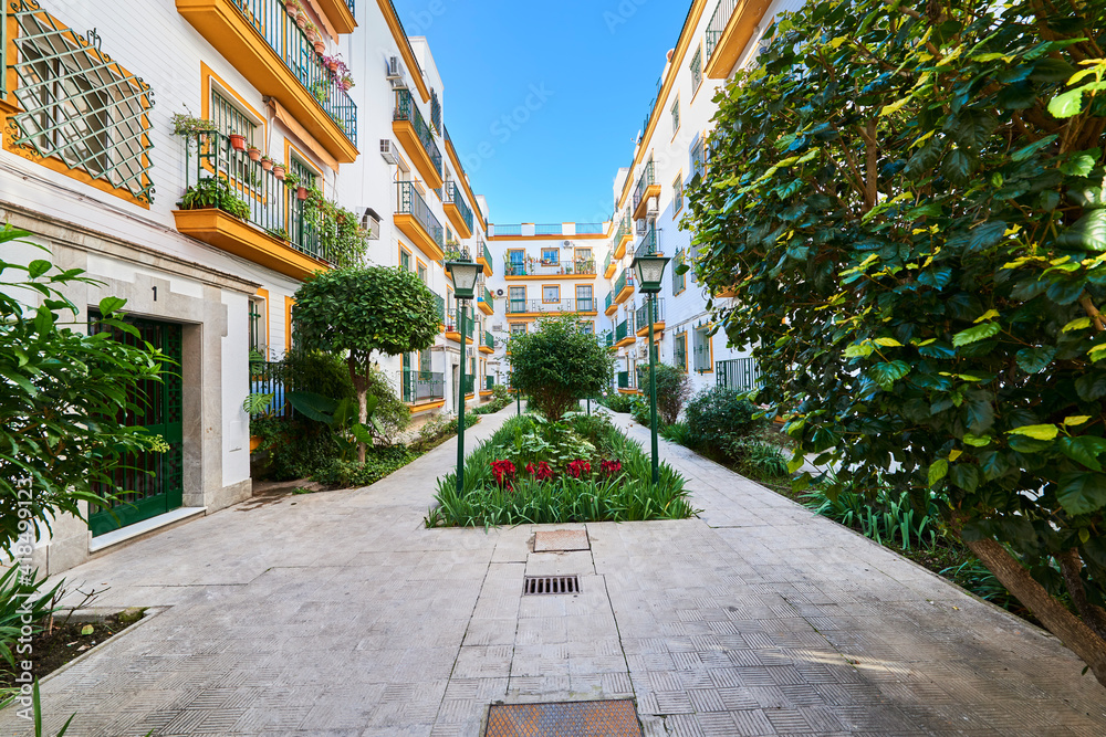 Fototapeta premium Typical Andalusian courtyard ,Seville,Andalucía,Spain