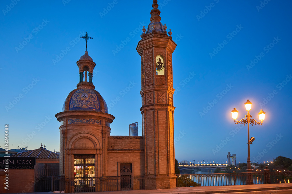 Chapel of the Virgin of Carmén by Anibal Gonzalez in the city of Seville, Andalusia, Spain, Europe