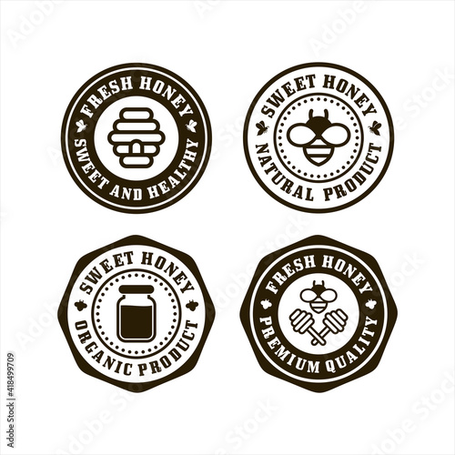 Fresh honey stamps vector design collection