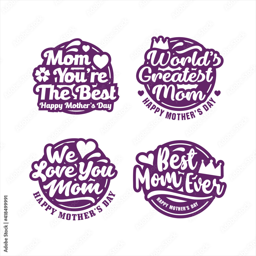 Mother day design label stamps collection Mother day design label stamps collection