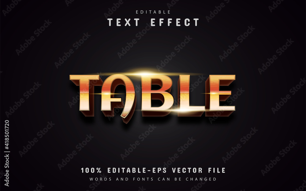 Table text effects Table text effects