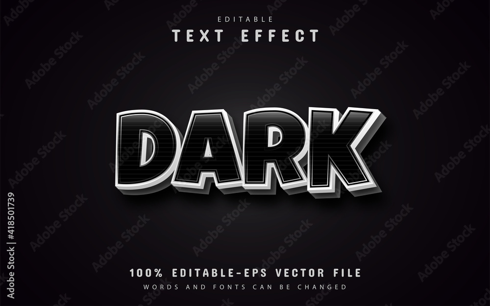 Dark text effects