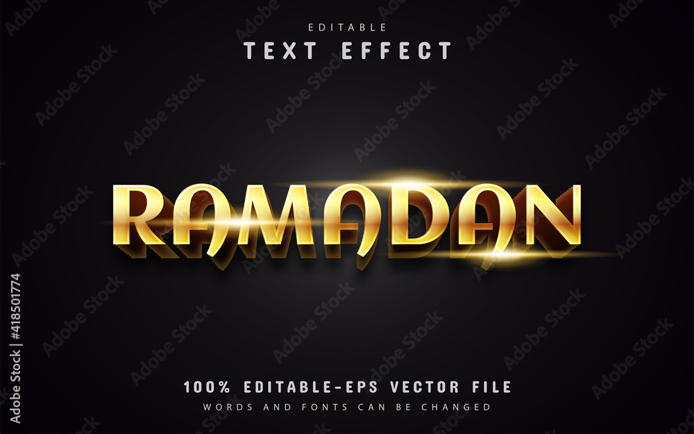 Gold ramadan text effects