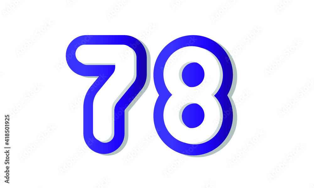78 Cool Modern Blue 3D Number Logo 78 Cool Modern Blue 3D Number Logo