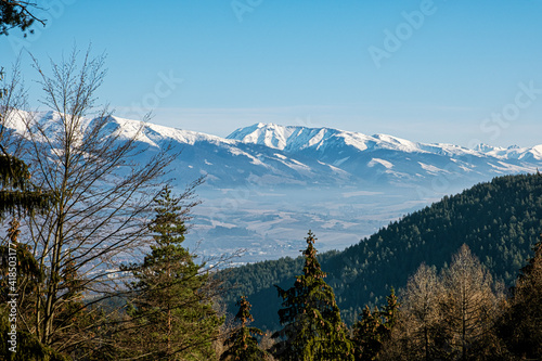 Western Tatras and Liptov basin from Low Tatras, Slovakia photo