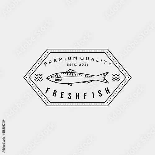 anchovy fish salmon sardine logo vector illustration design