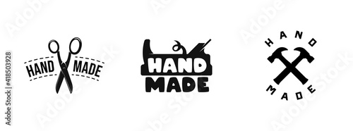 Set of hand made logos, labels and badges. Vector illustration