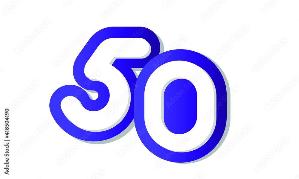 50 Cool Modern Blue 3D Number Logo 50 Cool Modern Blue 3D Number Logo
