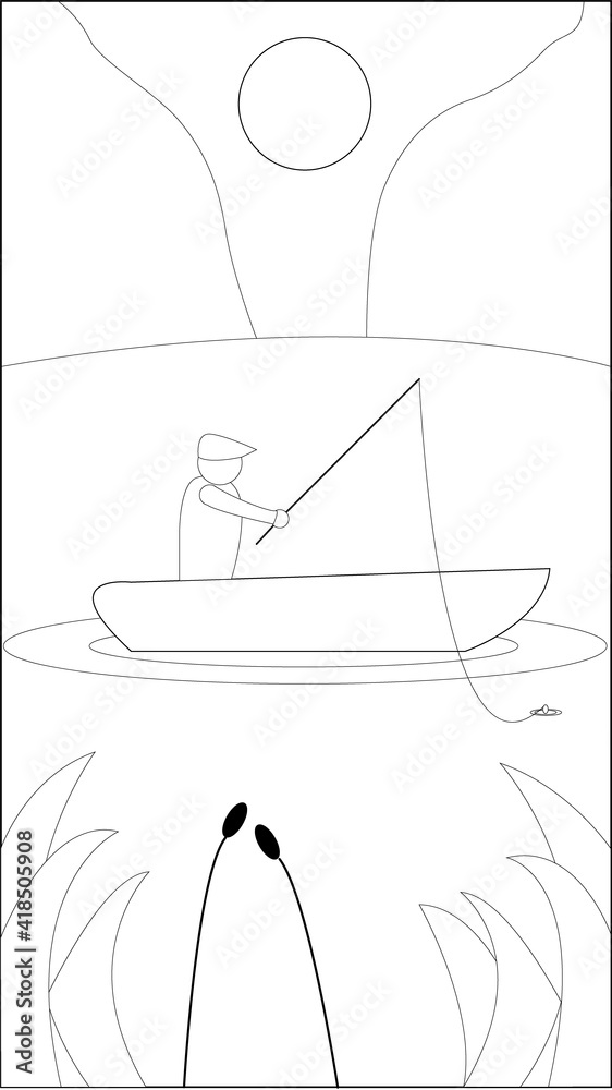 Hand drawn vector illustration of shiping boat