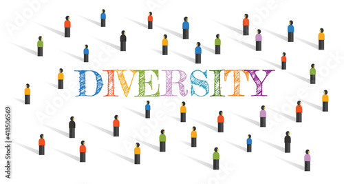 diversity in unity society living coexist different racial color cultural symbol of crowd integration as a nation background