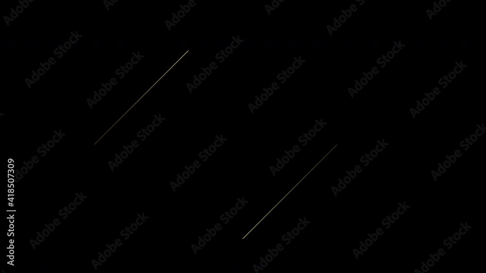 5 Abstract gold and luxury geometry frame animation isolated on black background. Golden lines and square frame