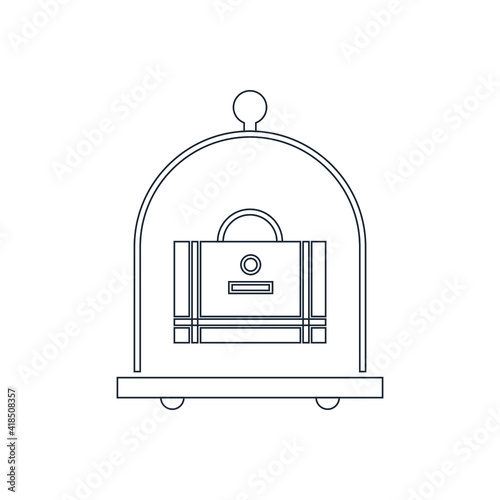 Trolley icon. Luggage van, bag bearer car, luggage trolley icon.