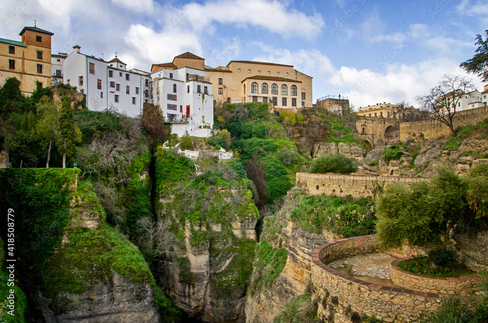 Ronda in Spain. Town on the cliffs. Historical landmark in Spain. Must see attraction in Andalusia.