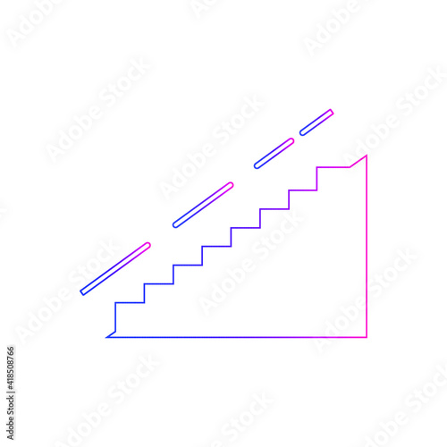 Stairs Icon with vector illustration and flat shape