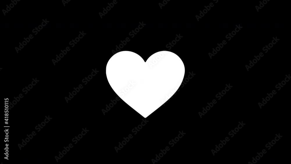 Heart Beat Animation. Simple white animation of a social media heart emoji reaction on a black background, good for overlay Heart Beat Animation. Simple white animation of a social media heart emoji reaction on a black background, good for overlay