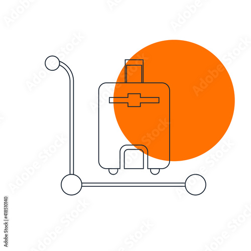 Trolley icon. Luggage van, bag bearer car, luggage trolley icon.