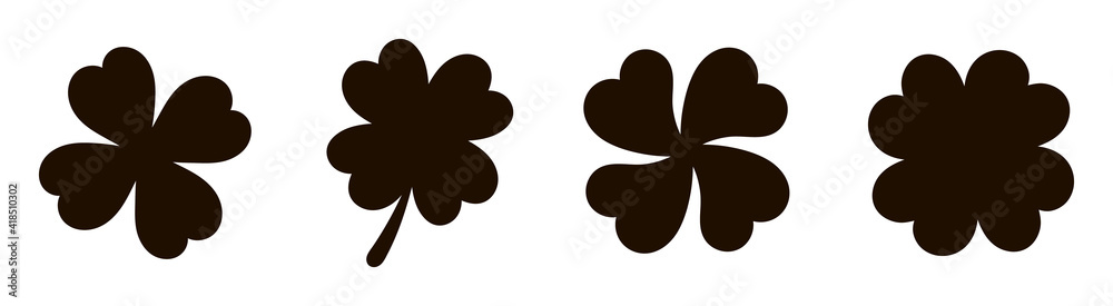 Set of black leaves of clover. Vector illustration. St.Patrick 's Day Set of black leaves of clover. Vector illustration. St.Patrick 's Day