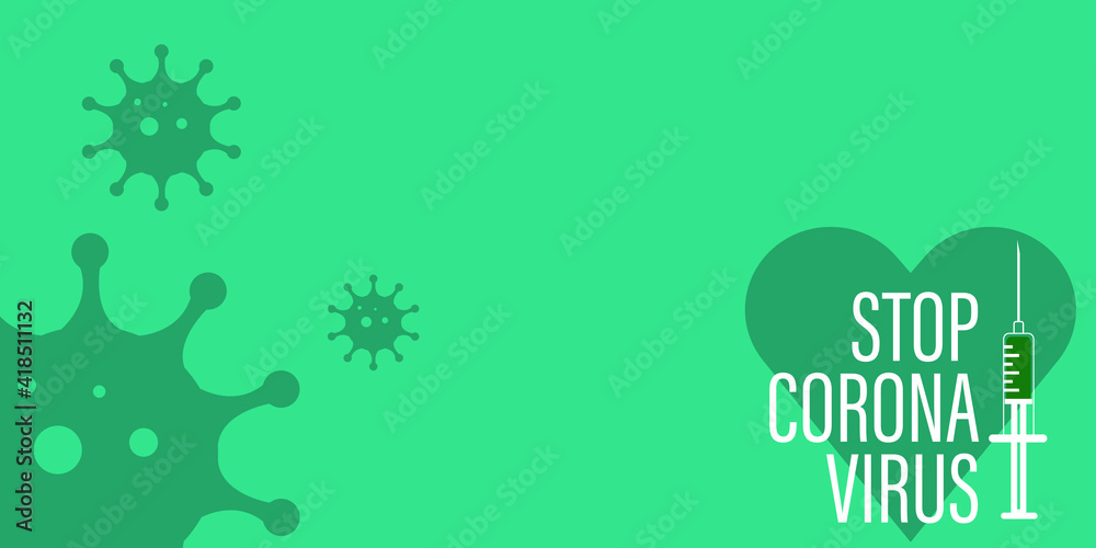 Getting vaccinated stops corona. flat style, concept of vaccination, injection, isolated vector illustration Getting vaccinated stops corona. flat style, concept of vaccination, injection, isolated vector illustration