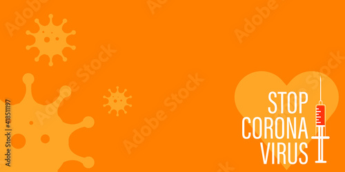 Getting vaccinated stops corona. flat style, concept of vaccination, injection, isolated vector illustration	