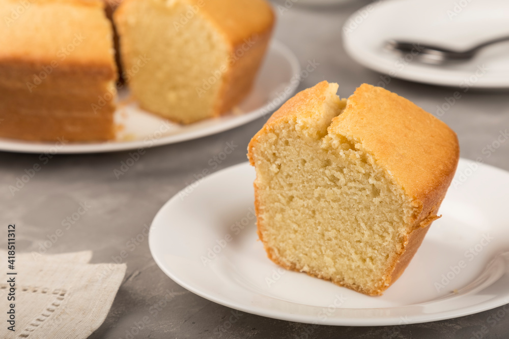 Homemade cake on a wooden table. Homemade cake on a wooden table.