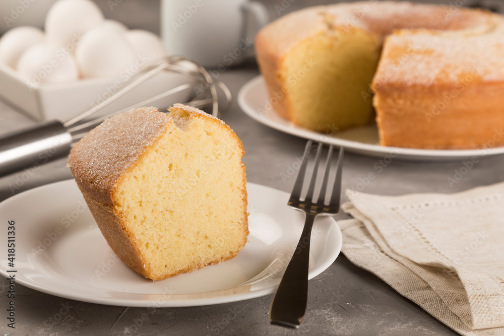 Homemade cake on a wooden table. Homemade cake on a wooden table.