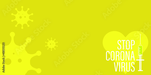 Getting vaccinated stops corona. flat style, concept of vaccination, injection, isolated vector illustration	