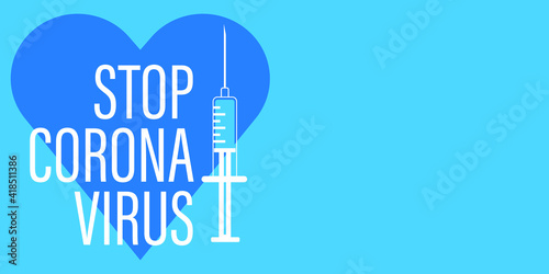 Getting vaccinated stops corona. flat style, concept of vaccination, injection, isolated vector illustration	