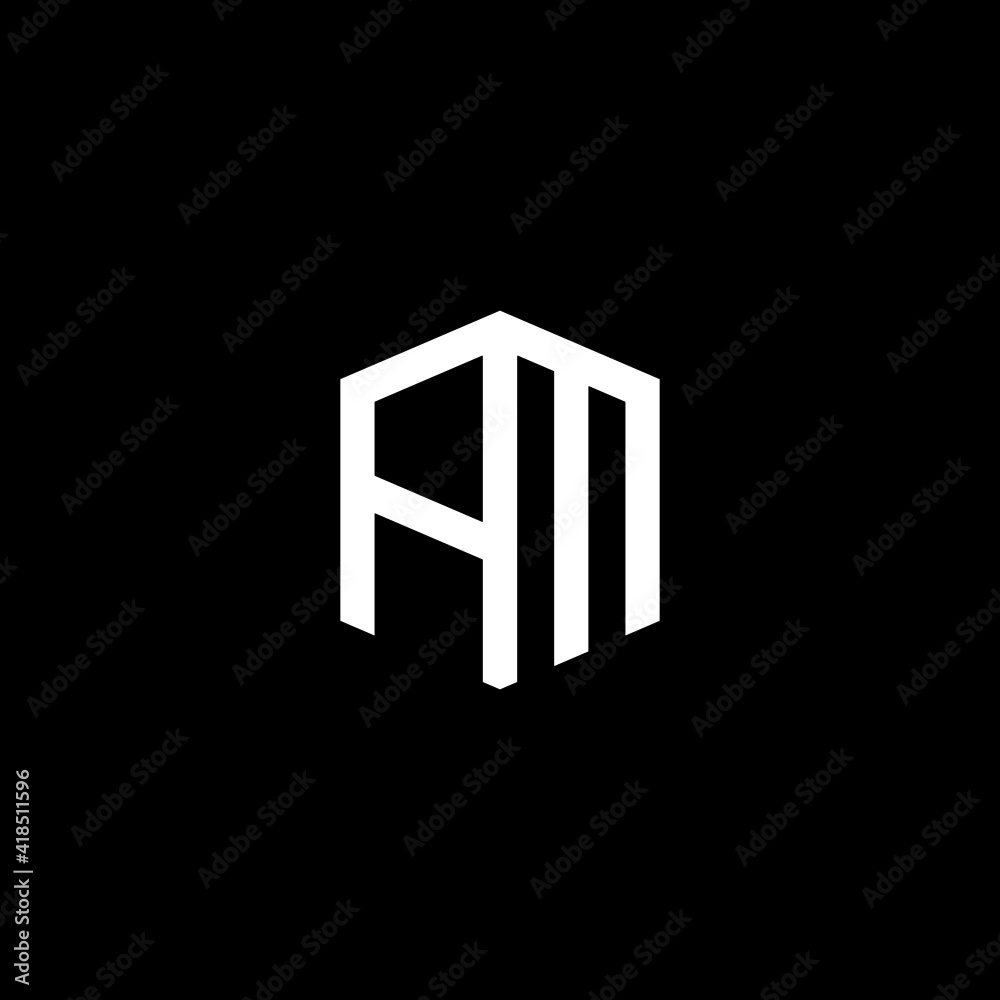 AM initial letter logo template vector