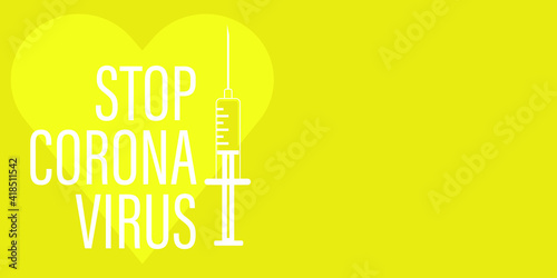 Getting vaccinated stops corona. flat style, concept of vaccination, injection, isolated vector illustration	