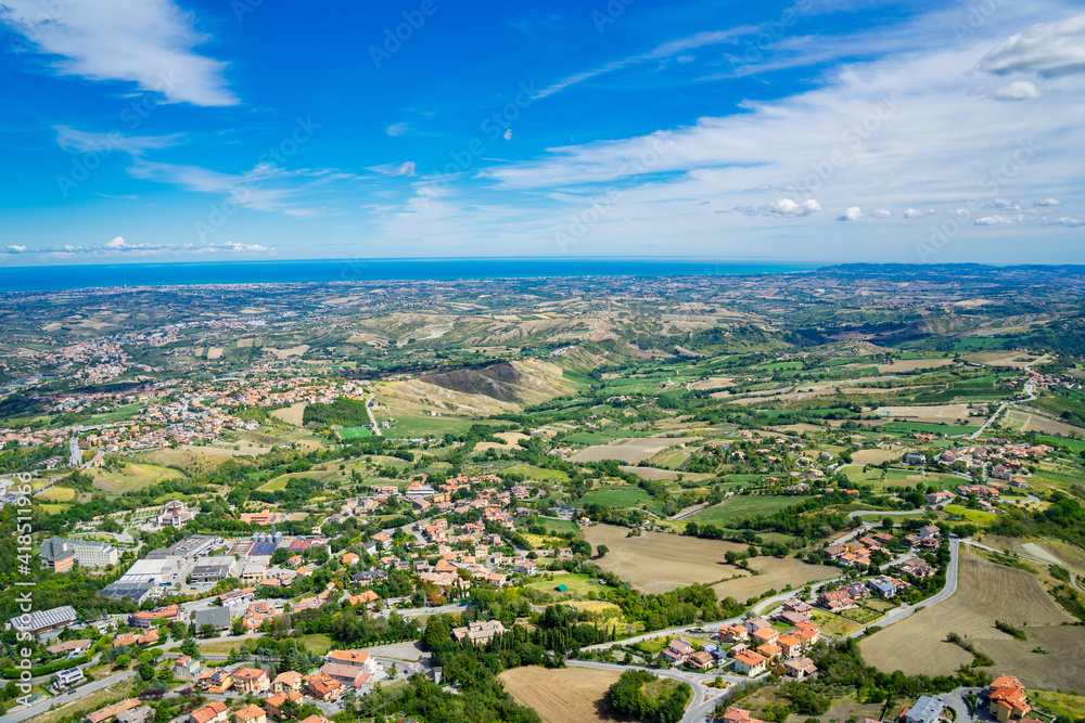 Panorama view of the San Marino landscape view from the city