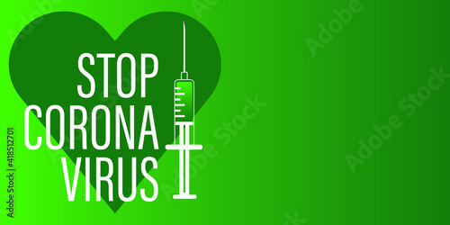 Getting vaccinated stops corona. flat style, concept of vaccination, injection, isolated vector illustration	