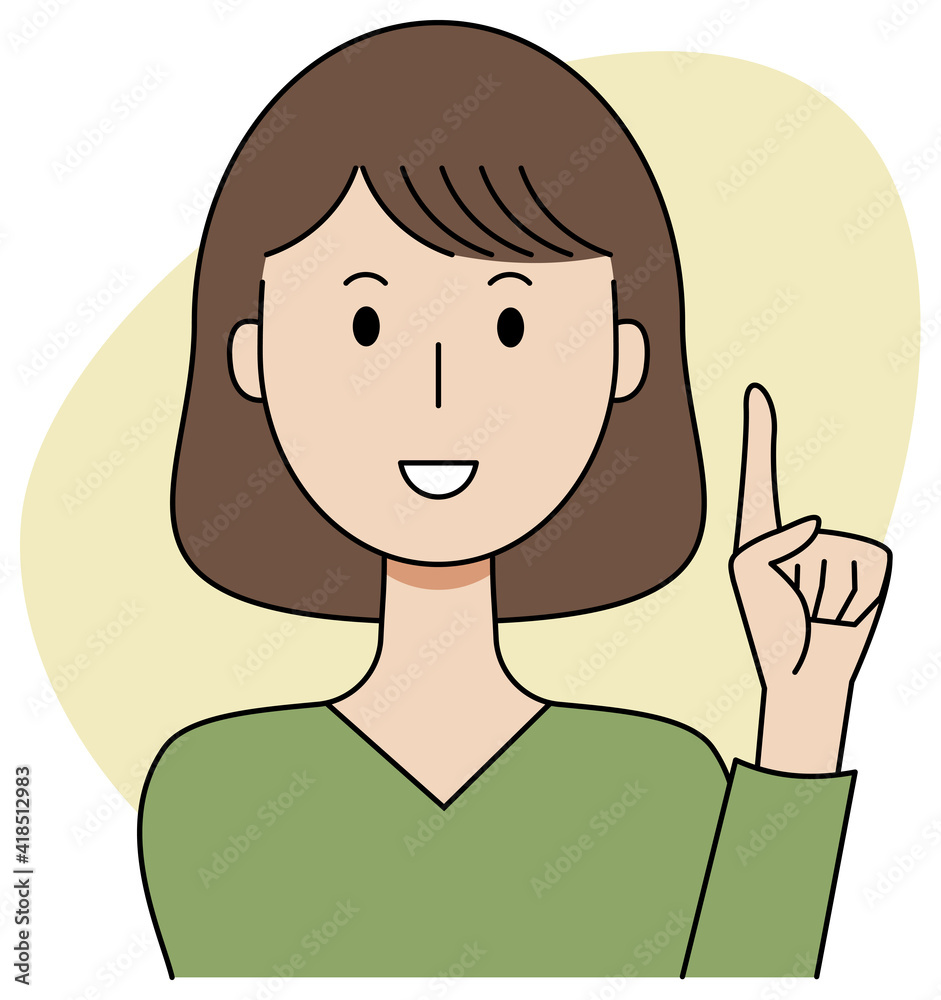 指差しで説明をする女性のベクターイラスト 指差しで説明をする女性のベクターイラスト