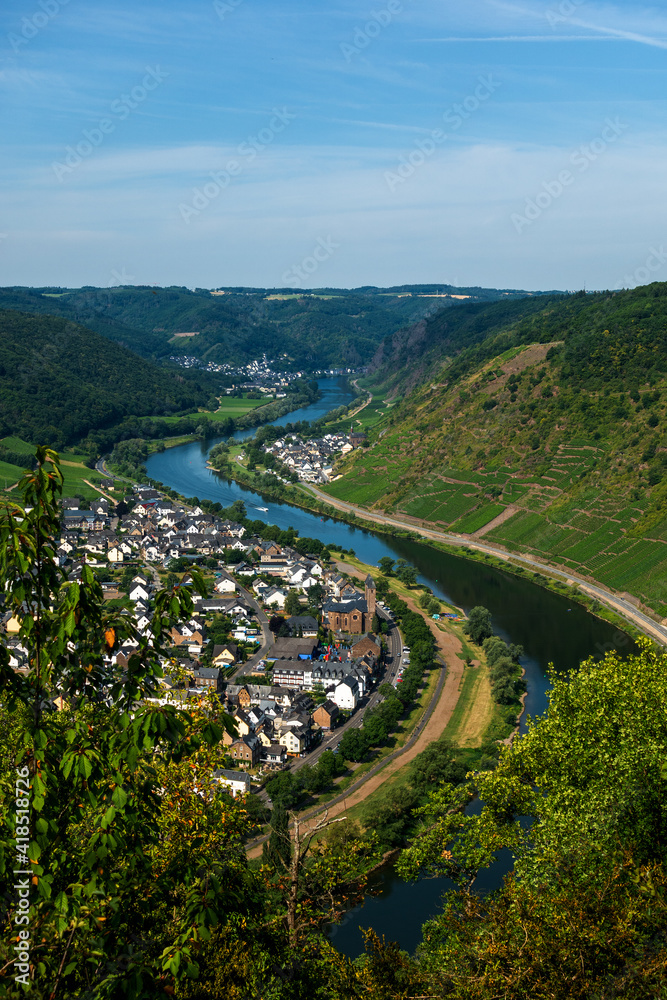 Fototapeta premium Panoramic view of the Moselle vineyards, Germany.