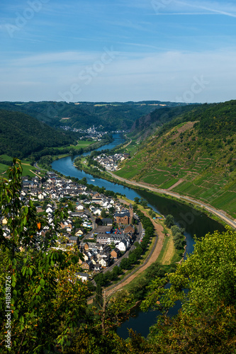Fototapeta Naklejka Na Ścianę i Meble -  Panoramic view of the Moselle vineyards, Germany.