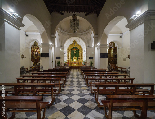 interior of The El Salvador Church, 
Iglesia El Salvador, in the old town of Nerja, spain