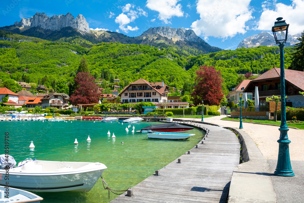 beautiful town Talloires at Annecy lake in France