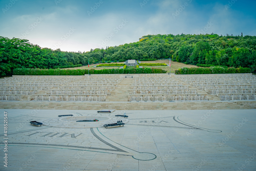 Monte Cassino Polish war cemetery on the top of the mountain in Italy