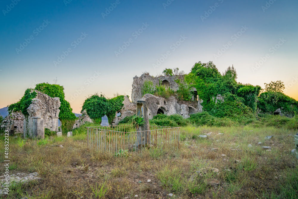 Old Abbey of Monte Cassino, Italy - monastery in the evening sun