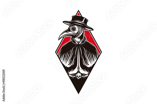 Plague Doctor Vintage Vector Tattoo Art