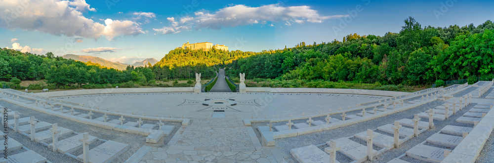 Abbey of Monte Cassino, Italy - monastery in the evening sun