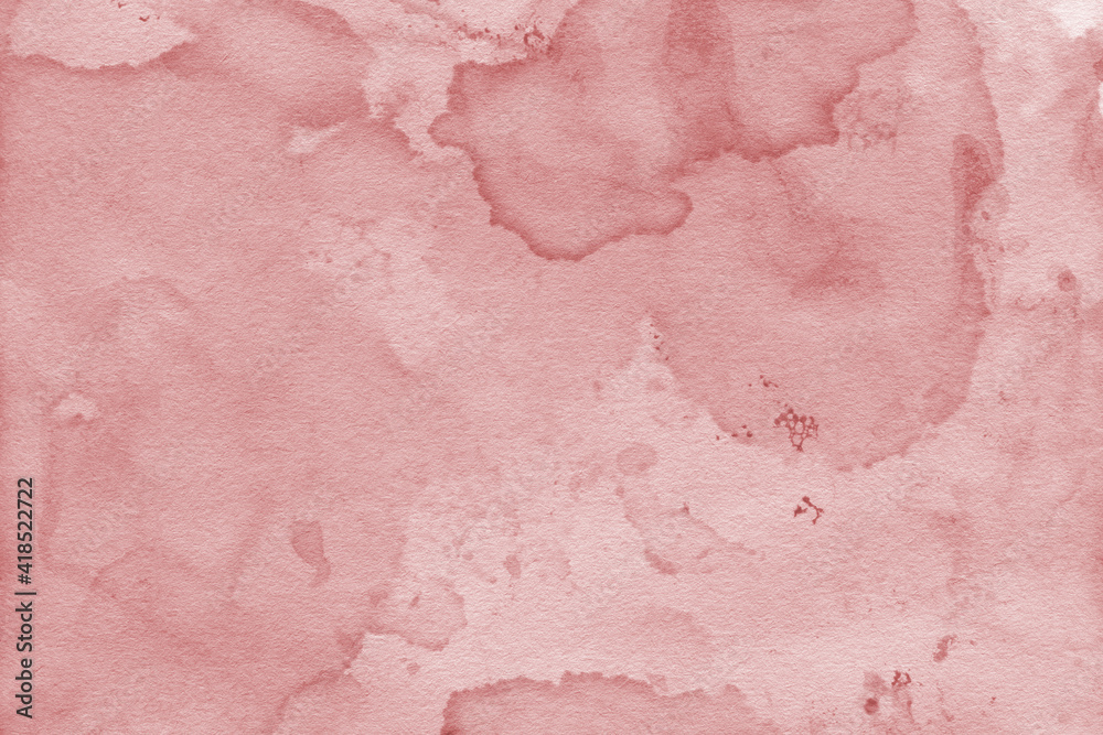Pink watercolor texture with paint leaks, abstract washes and brush strokes on the white paper background. Chaotic abstract organic design Pink watercolor texture with paint leaks, abstract washes and brush strokes on the white paper background. Chaotic abstract organic design