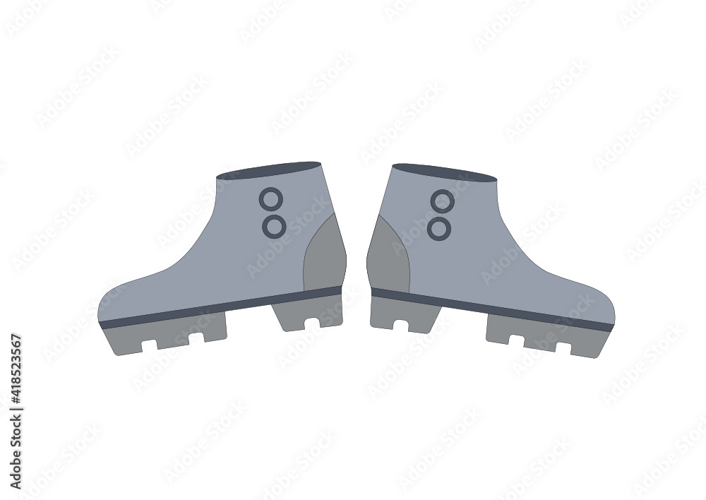 Wimen's shoes. Pair of shoes.Vector graphics.White isolated background.Sticker, icon, design for online store, shoe store, packaging.