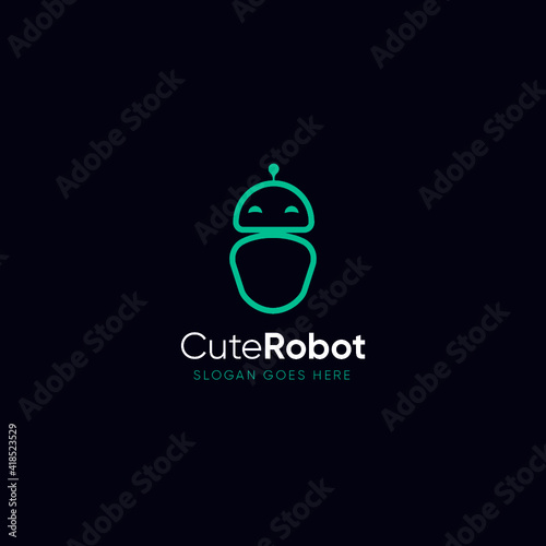 Cute Robot Logo Template