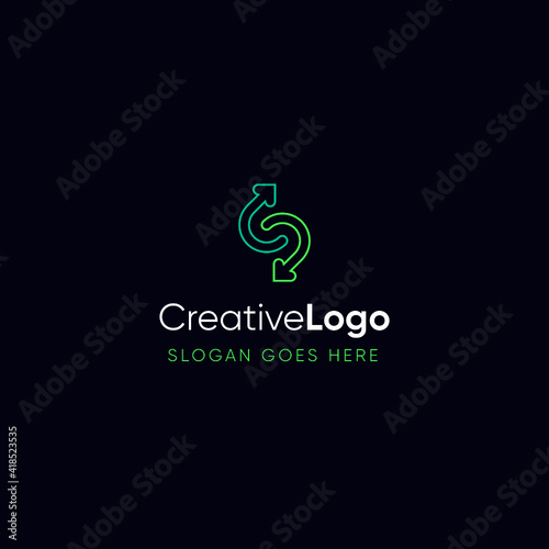 Creative S Letter With Arrows Logo Template