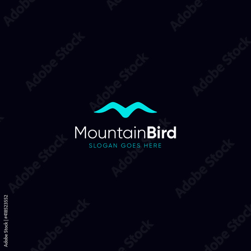 Mountain Bird Logo Template