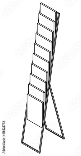カタログスタンドの線画イラスト